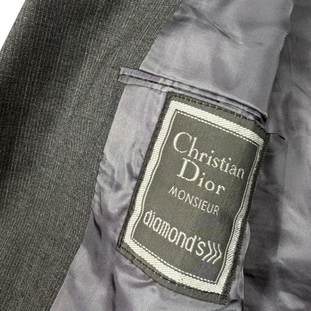 Christian Dior Monsieur Men Three Piece Suit Grey Wool 40R 34X32